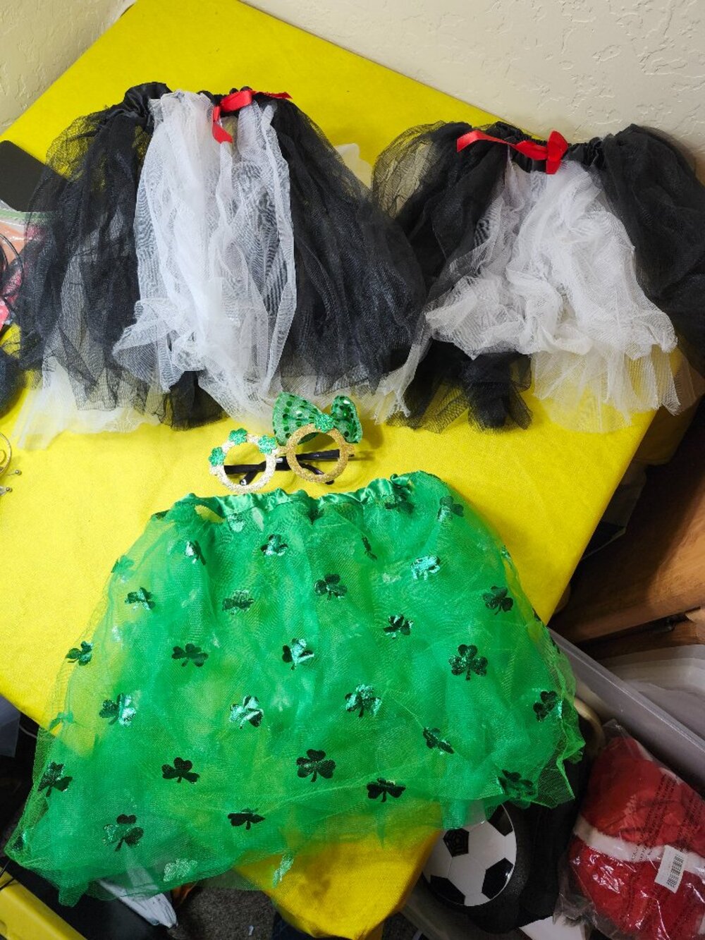 St Patrick Day Toddler Skirt and Glasses Plus 2 Black & White Skirts